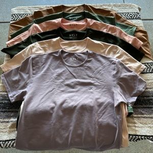 BYLT T-Shirts - Six Total 3 Crew Tees 2 Henley and 1 Long Sleeve